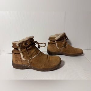 Earth Spirit Brown leather winter boots women size 8